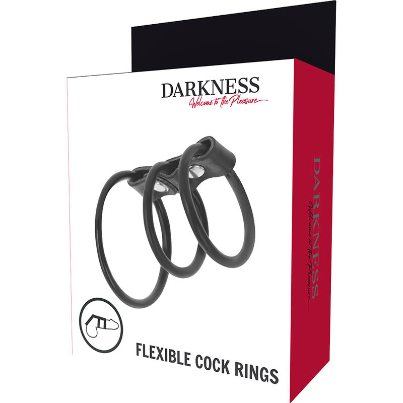 DARKNESS - SET OF 3 FLEXIBLE PENIS RINGS - Imagem de 4