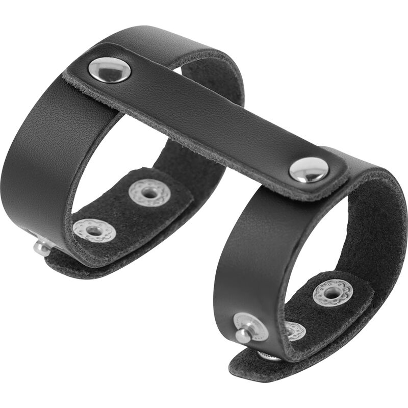 DARKNESS - LEATHER ADJUSTABLE PENIS AND TESTICLE RING - Imagem de 3