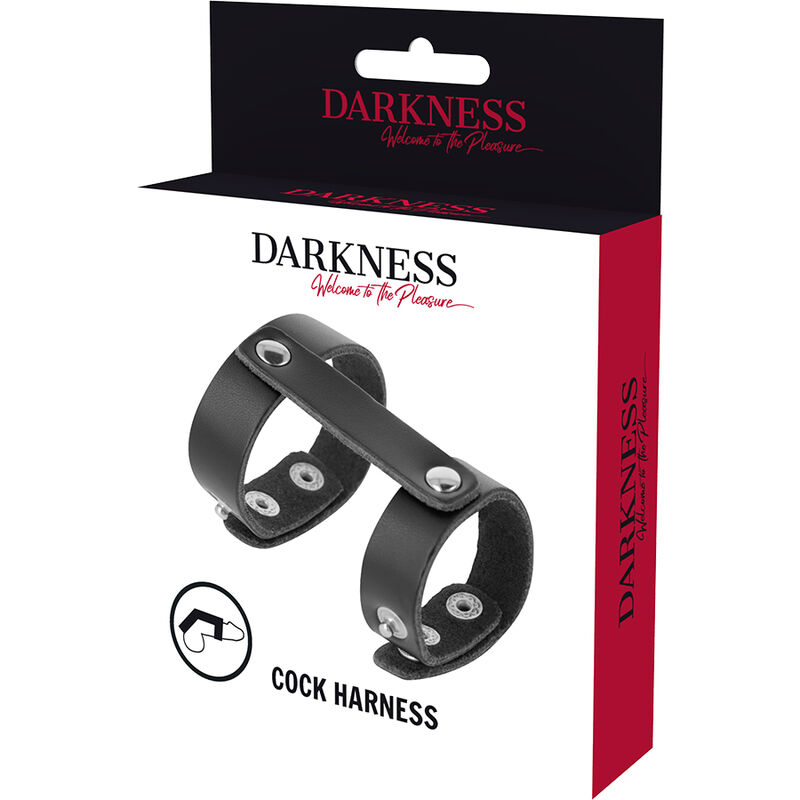 DARKNESS - LEATHER ADJUSTABLE PENIS AND TESTICLE RING - Imagem de 5
