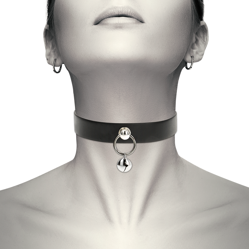 COQUETTE CHIC DESIRE - VEGAN LEATHER NECKLACE WOMAN ACCESSORY RATTLE/HOOP - Imagem de 2