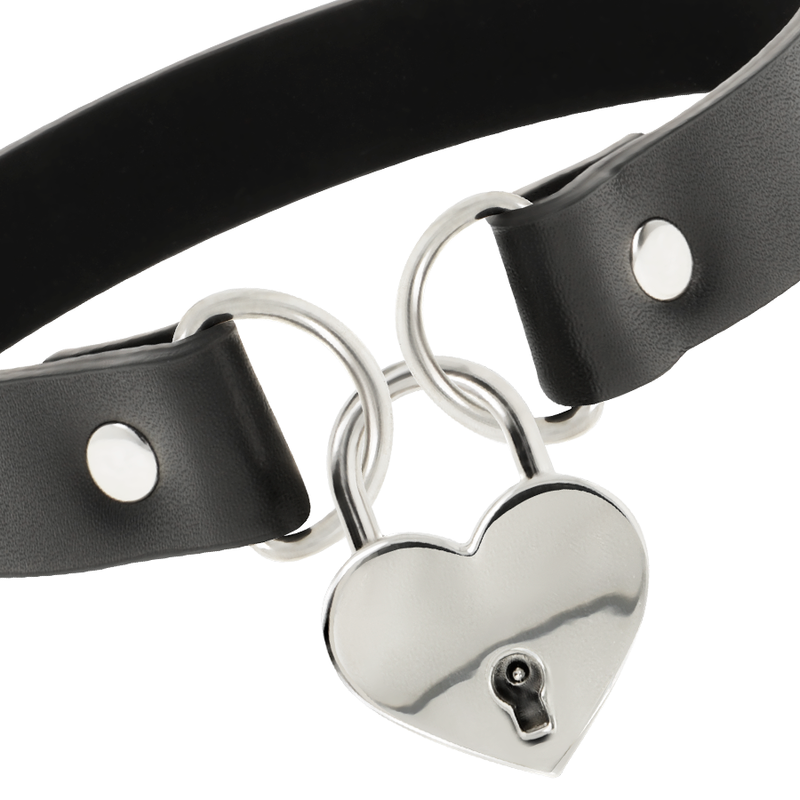 COQUETTE CHIC DESIRE - VEGAN LEATHER NECKLACE WITH HEART ACCESSORY WITH KEY - Imagem de 4