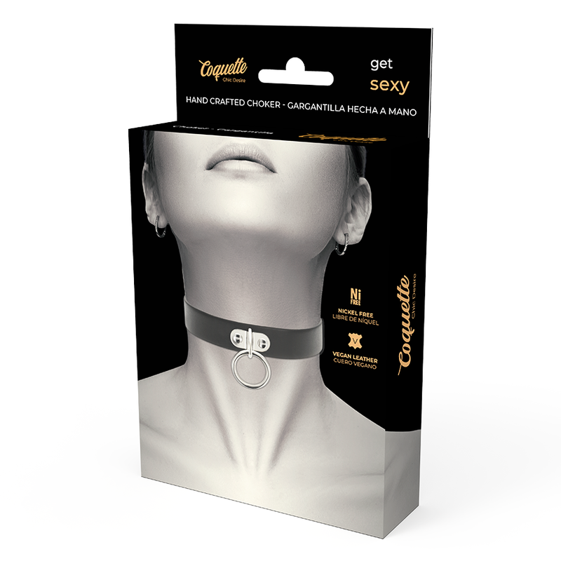 COQUETTE CHIC DESIRE - VEGAN LEATHER NECKLACE WOMAN FETISH ACCESSORY - Imagem de 5