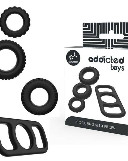 ADDICTED TOYS - COCK RING SET 4 PIECES