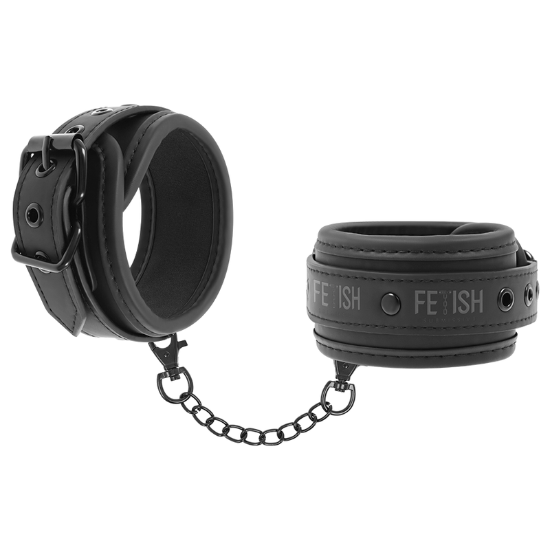 FETISH SUBMISSIVE - VEGAN LEATHER HANDCUFFS WITH NOPRENE LINING - Imagem de 2