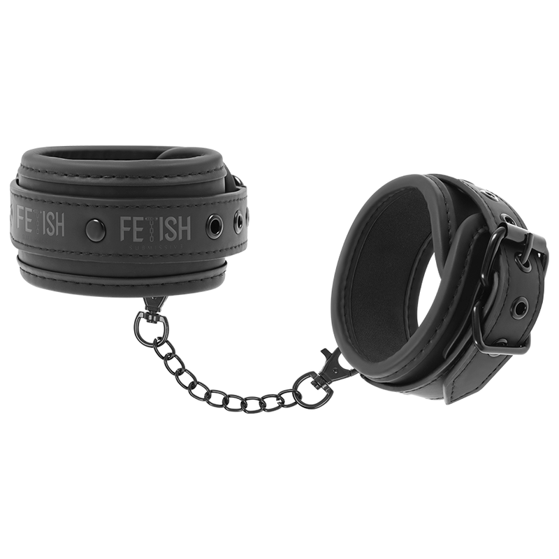 FETISH SUBMISSIVE - VEGAN LEATHER ANKLE CUFFS WITH NOPRENE LINING - Imagem de 2