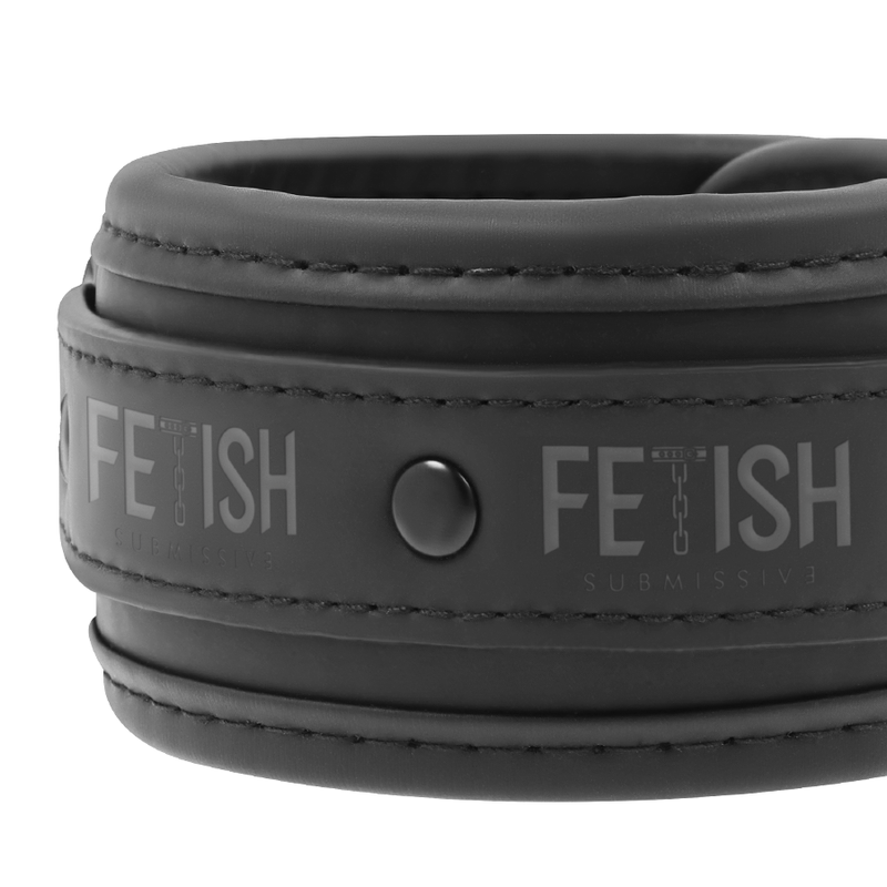 FETISH SUBMISSIVE - VEGAN LEATHER NECKLACE AND HANDCUFFS WITH NOPRENE LINING - Imagem de 4