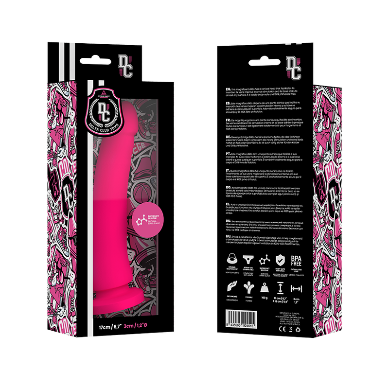 DELTA CLUB - TOYS PINK DILDO MEDICAL SILICONE 17 CM -O- 3 CM - Imagem de 4
