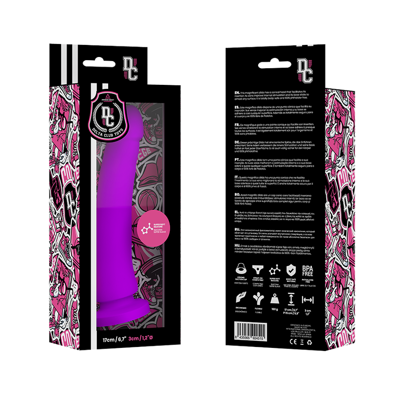 DELTA CLUB - TOYS LILAC DILDO MEDICAL SILICONE 17 CM -O- 3 CM - Imagem de 4