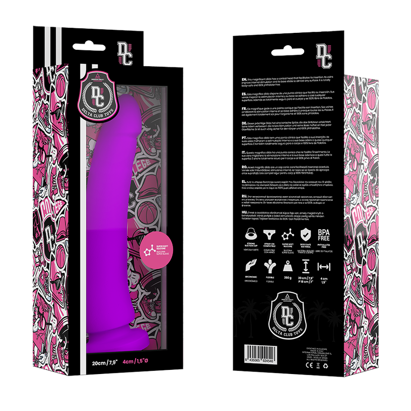 DELTA CLUB - TOYS LILAC DILDO MEDICAL SILICONE 20 CM -O- 4 CM - Imagem de 4