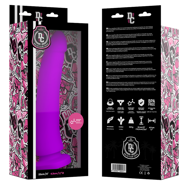 DELTA CLUB - TOYS LILAC DILDO MEDICAL SILICONE 23 CM -O- 4.5 CM - Imagem de 3