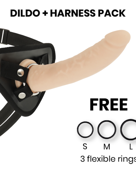 DELTA CLUB - TOYS HARNESS + DONG FLESH SILICONE 20 CM -O- 4 CM