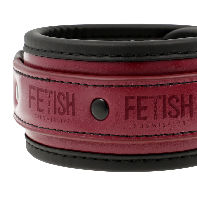 FETISH SUBMISSIVE DARK ROOM - VEGAN LEATHER HANDCUFFS WITH NEOPRENE LINING - Imagem de 3
