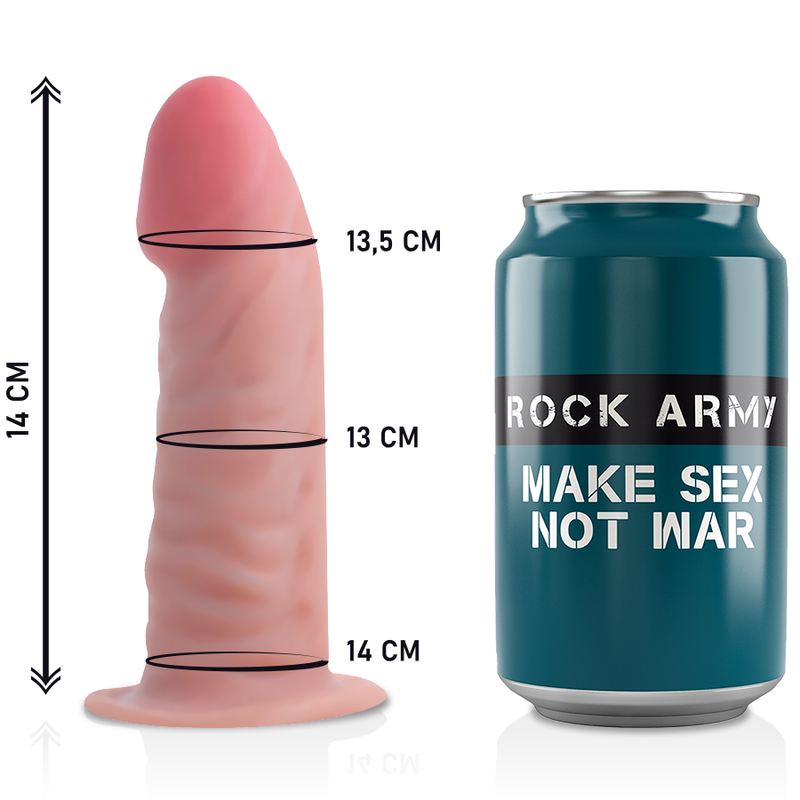 ROCKARMY - HARNESS + DUAL DENSITY TIGER REALISTIC DILDO 14 CM -O- 4.46 CM - Imagem de 5