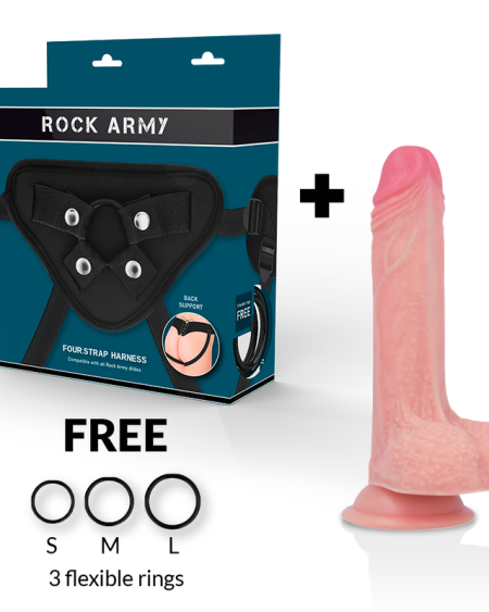ROCKARMY - HARNESS + LIQUID SILICONE PREMIUM MUSTANG REALISTIC 18 CM -O- 4.14 CM