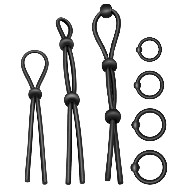 ADDICTED TOYS - FLEXIBLE SILICONE COCK RING SET 7 PIECES - Imagem de 2